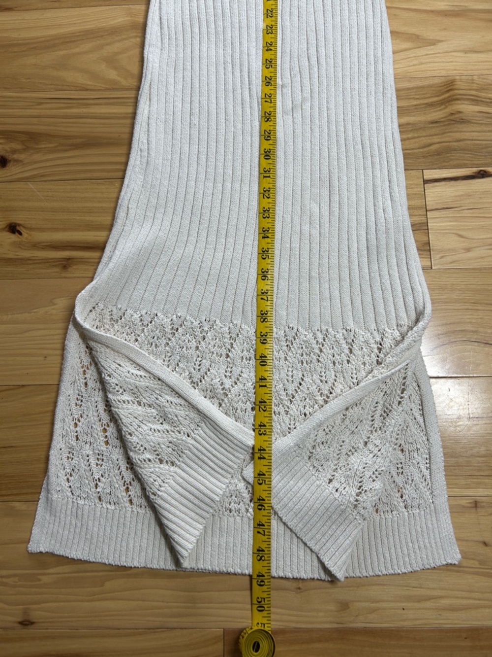 Zara Cream Knit Muscle Style Maxi Dress | Size Small - Picture 4 of 7